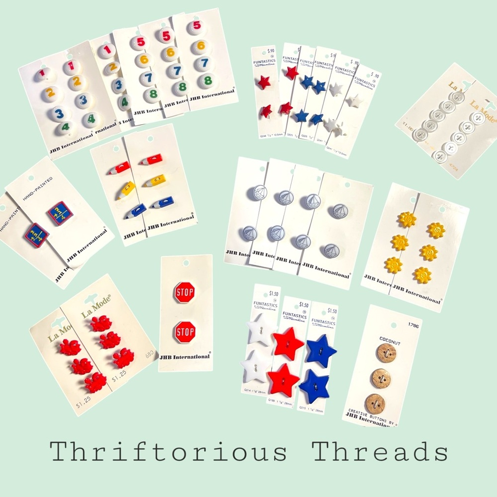 Lot of Vintage Hand Painted Buttons NWT